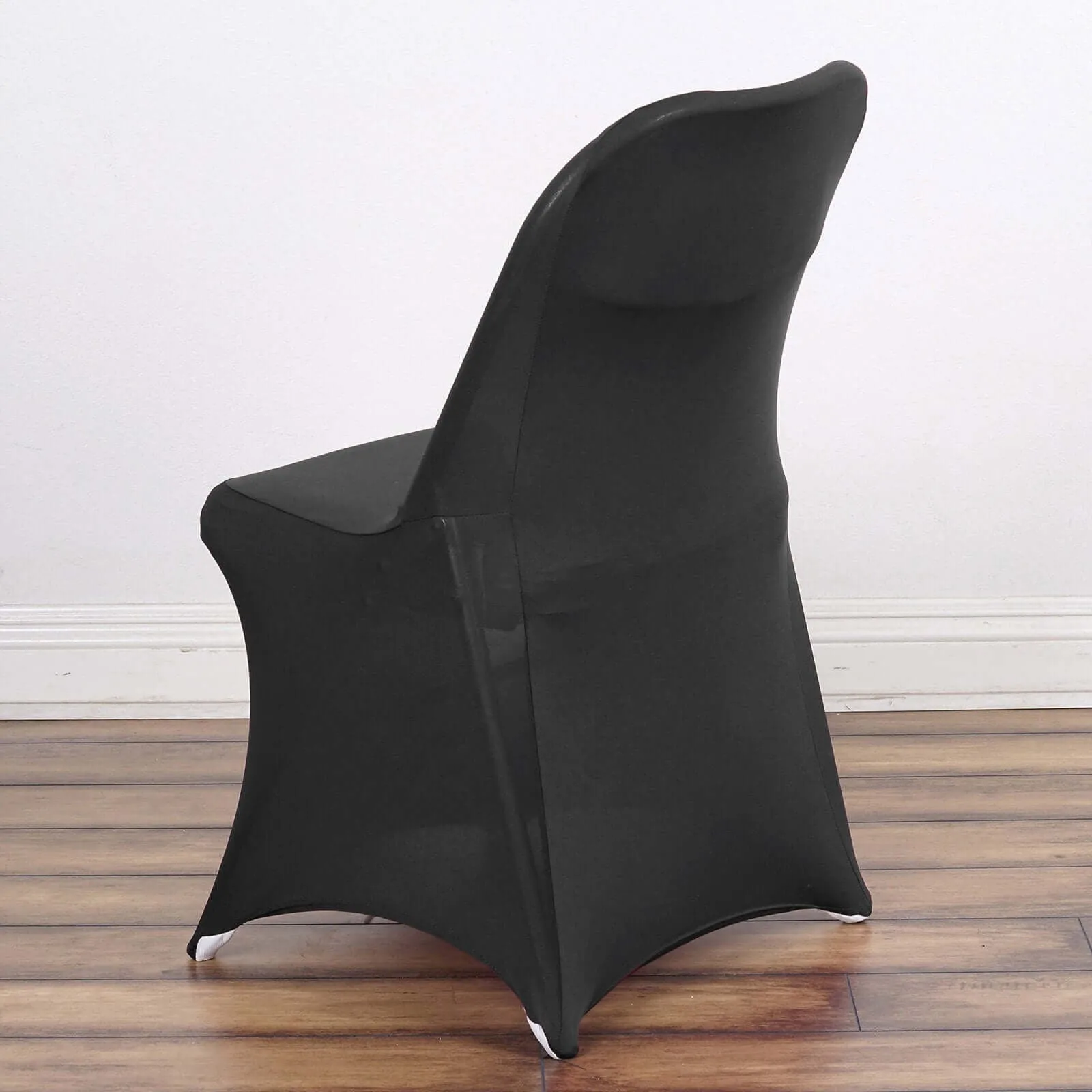 10 Pack Black Spandex Folding Slip On Chair Covers, Stretch Fitted Chair Covers - 160 GSM