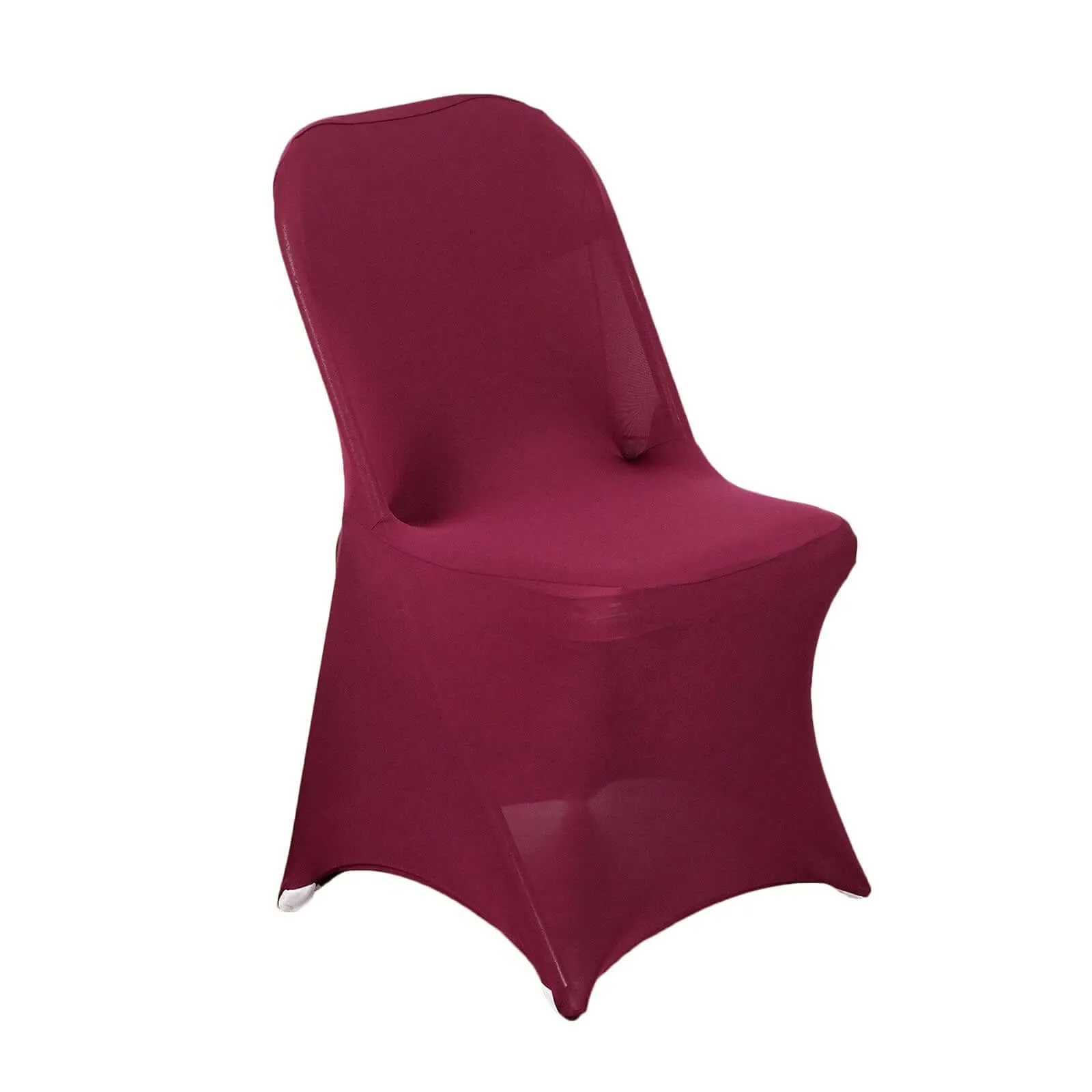 10 Pack Burgundy Spandex Folding Slip On Chair Covers, Stretch Fitted Chair Covers - 160 GSM