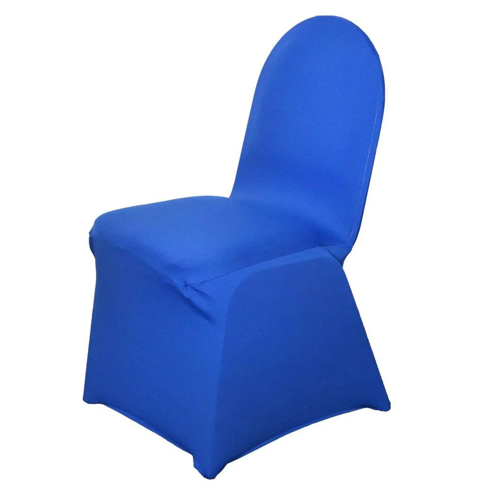 10 Pack Royal Blue Spandex Fitted Banquet Chair Covers, Reusable Stretched Slip On Chair Covers