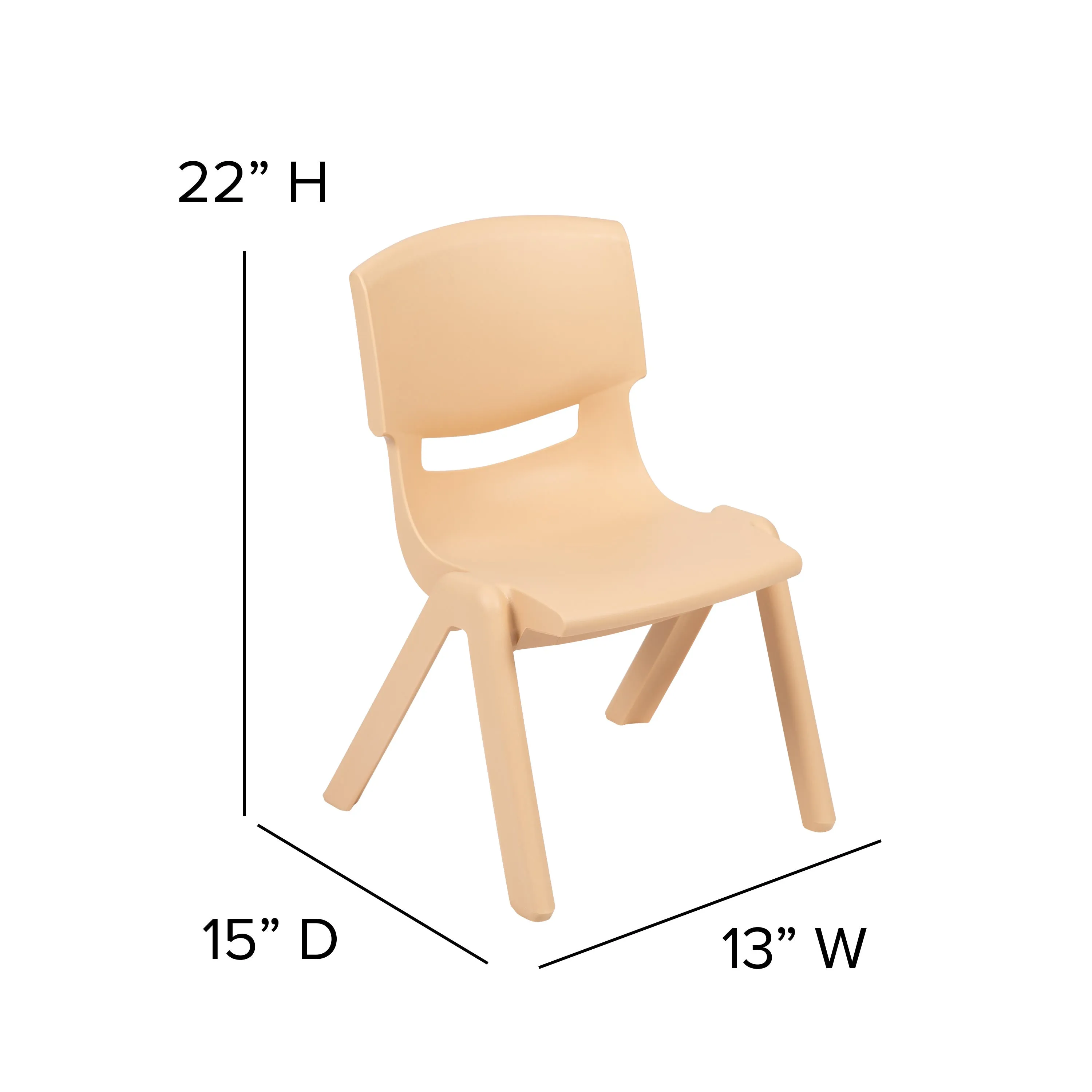 4 Pack Plastic Stackable School Chair with 12'' Seat Height