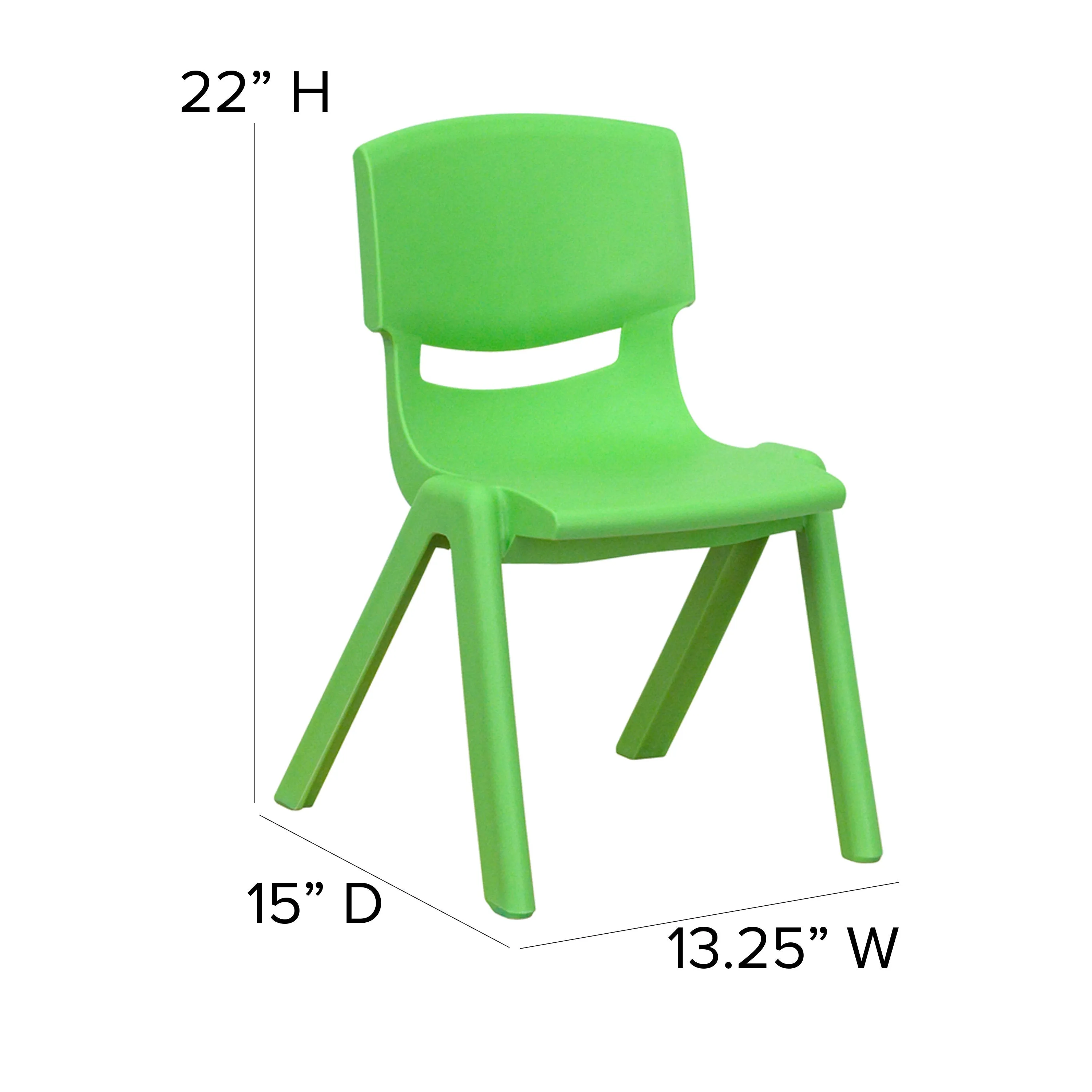 4 Pack Plastic Stackable School Chair with 12'' Seat Height