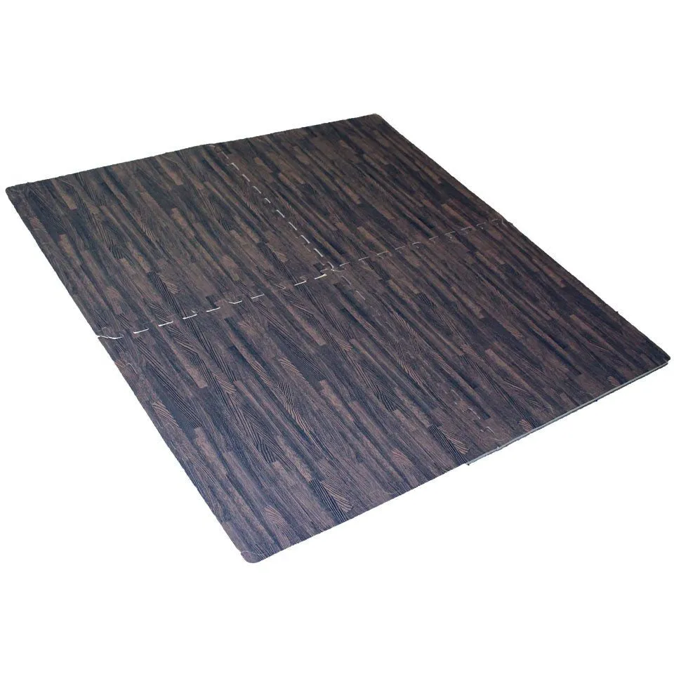 4 Piece Faux Wood Grain Cushioned Floor Mats  - D6400-4-ASH