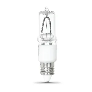 75W Bright White (3000K) E11 Base (T4 Replacement) Dimmable Halogen Light Bulb