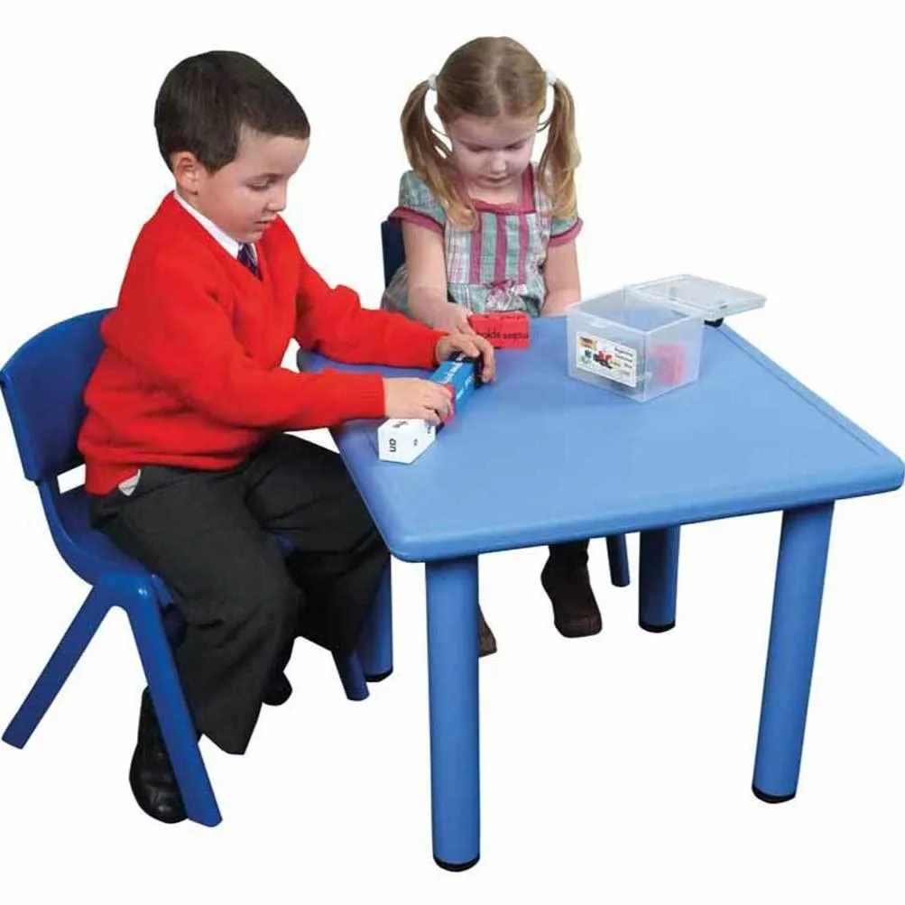 Adjustable Polyethylene Square Table and Chairs - All Heights and Colours