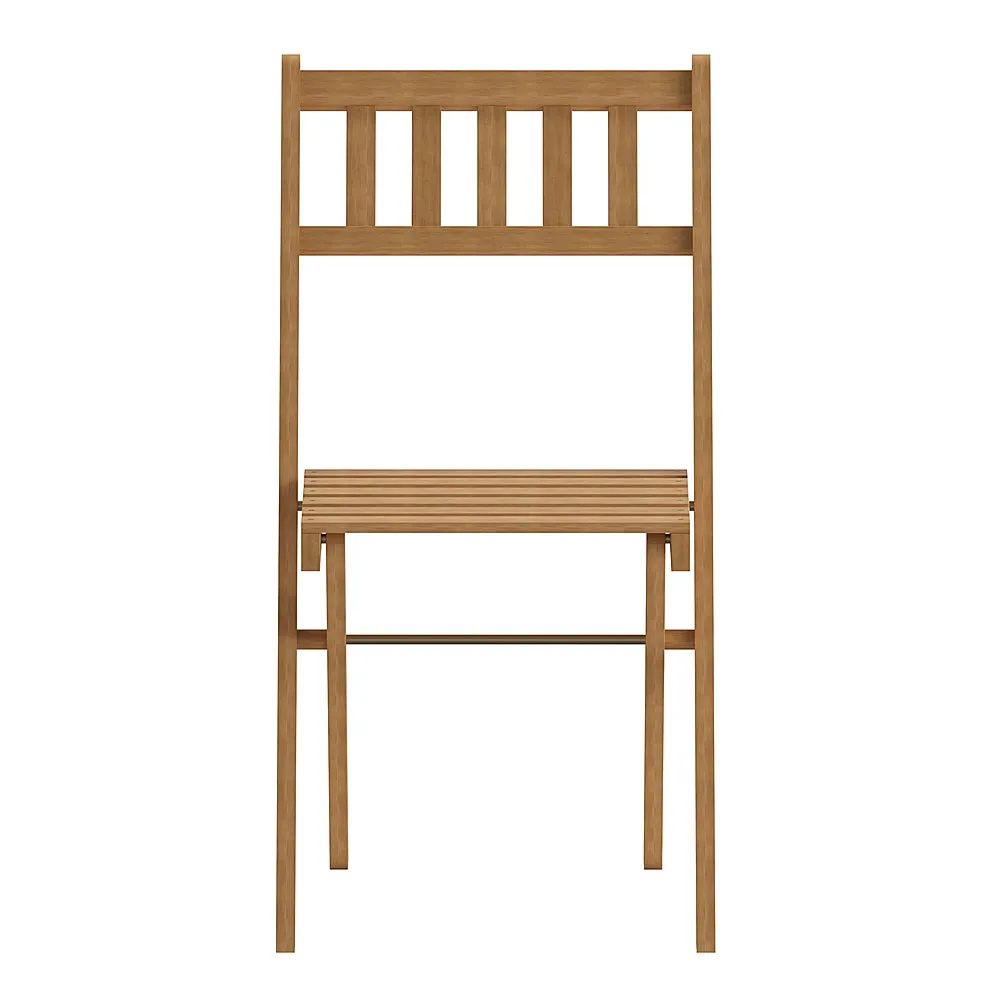 Alamont Home - Martindale Indoor/Outdoor Solid Acacia Wood Folding Bistro Chairs - Set of 2 - Natural