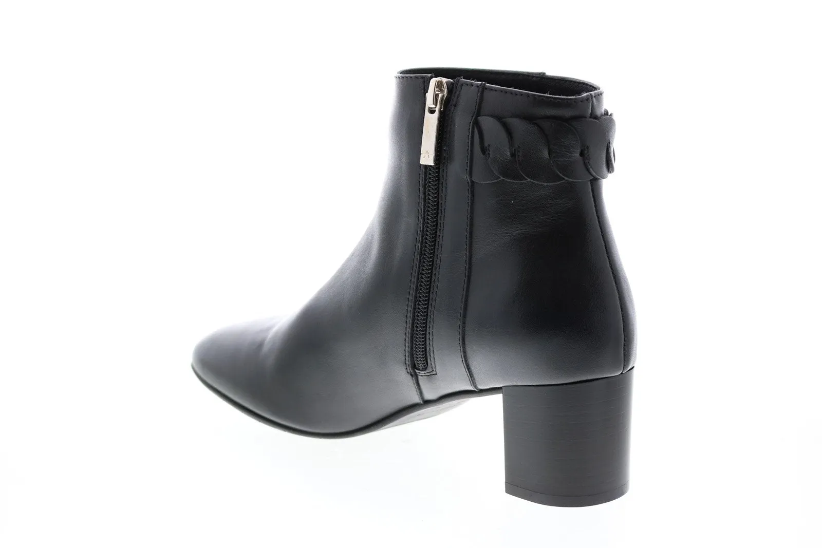 Aquatalia Feliciana Calf 34L3252-BLK Womens Black Leather Zipper Ankle & Booties Boots