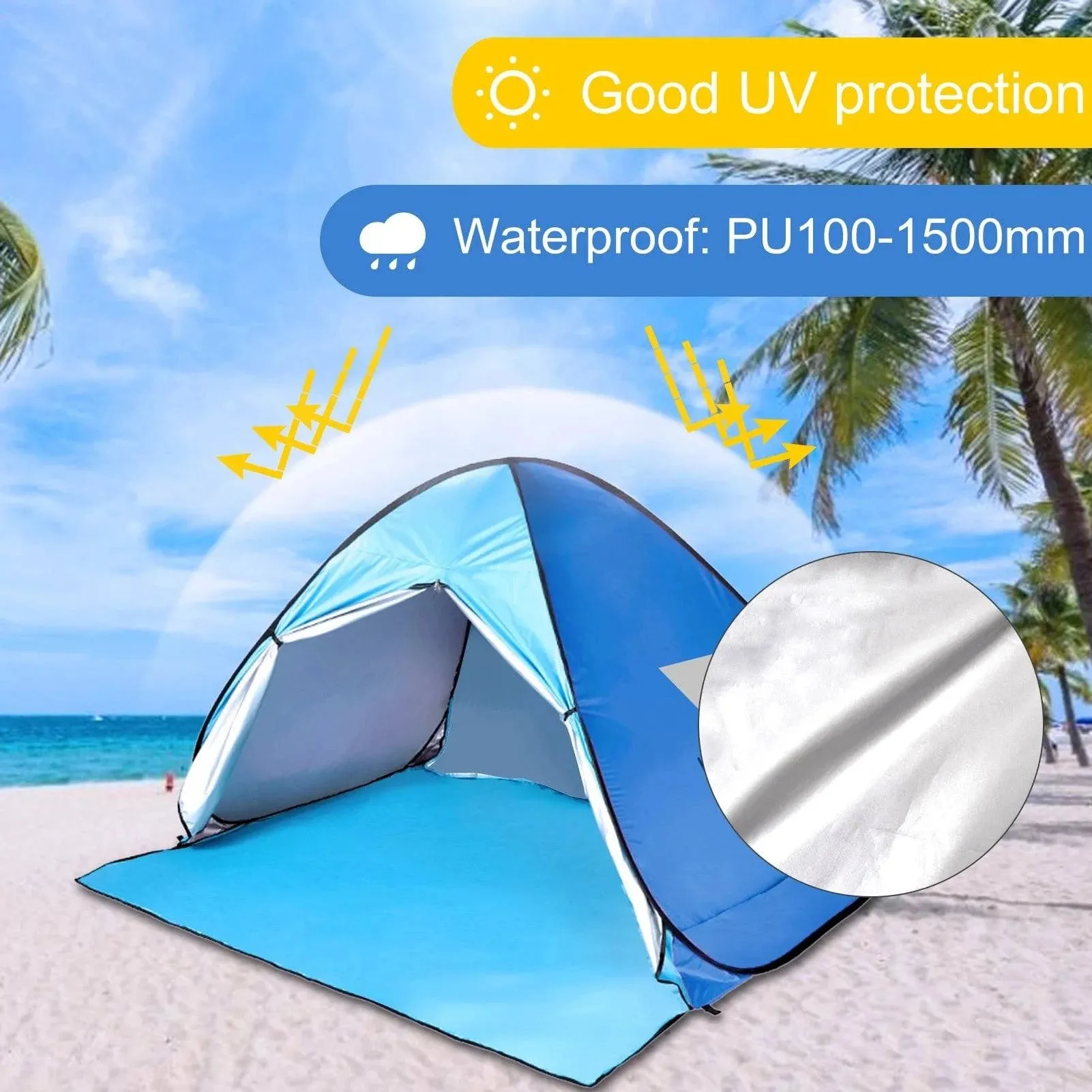 Automatic Tent UV Protection Outdoor Camping Tent Travel Instant Pop Up Beach Tent Ultralight Sun Shelter Tents Cabana Awning