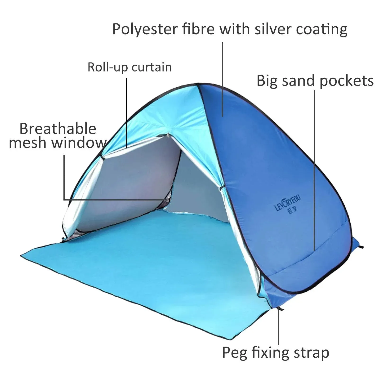 Automatic Tent UV Protection Outdoor Camping Tent Travel Instant Pop Up Beach Tent Ultralight Sun Shelter Tents Cabana Awning