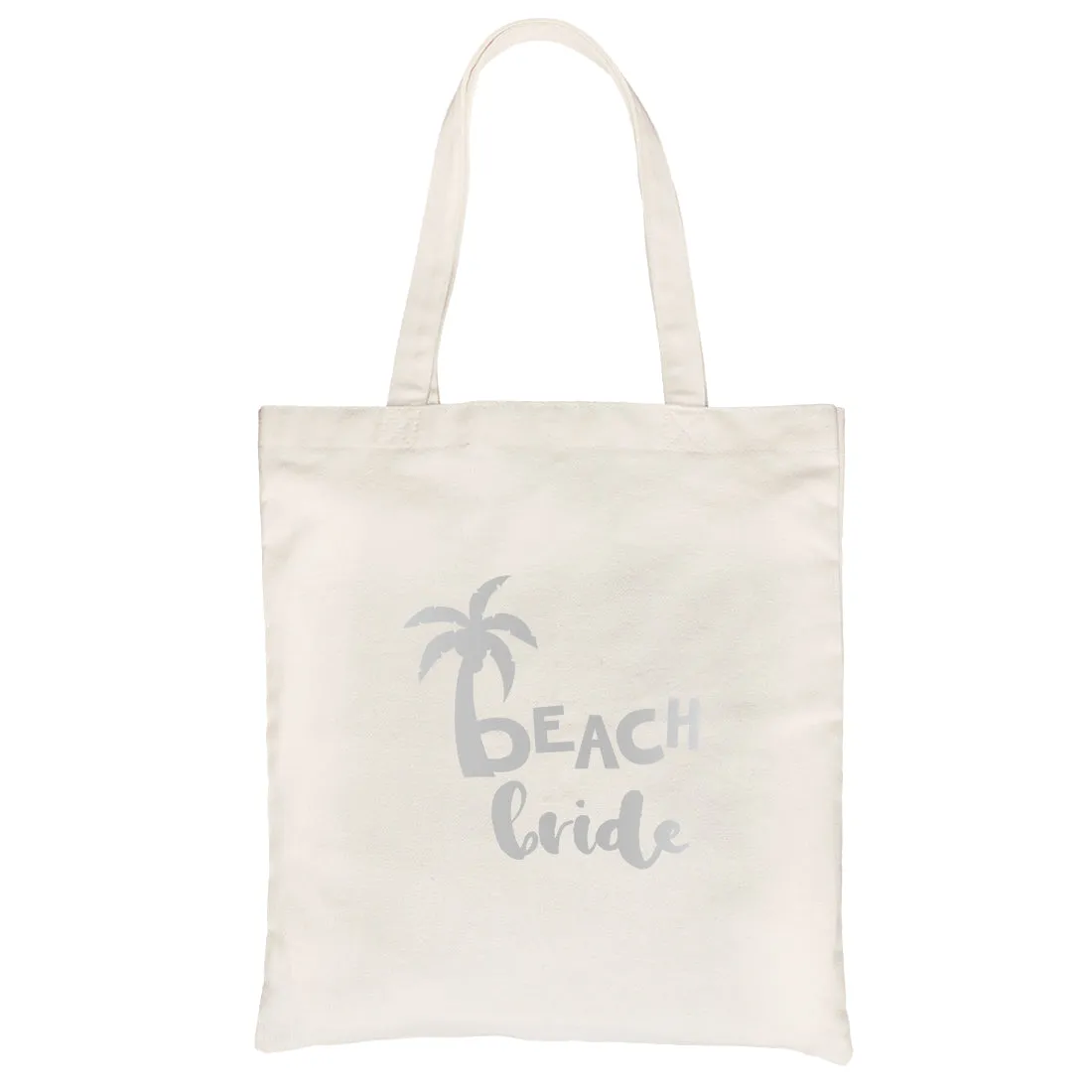 Beach Bride Babe Palm Tree-SILVER Canvas Shoulder Bag Relaxing Fun