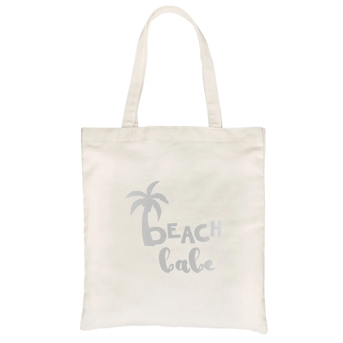 Beach Bride Babe Palm Tree-SILVER Canvas Shoulder Bag Relaxing Fun