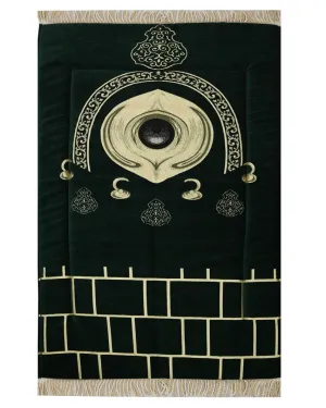 Black Stone Velvet Green Prayer Mat