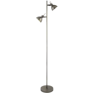 Bright Star Lighting SL062 SILVER Matt Antique Silver 2 Light Floor Lamp