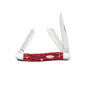 CASE KNIVES DARK RED BONE CHROME VANADIUM MEDIUM STOCKMAN