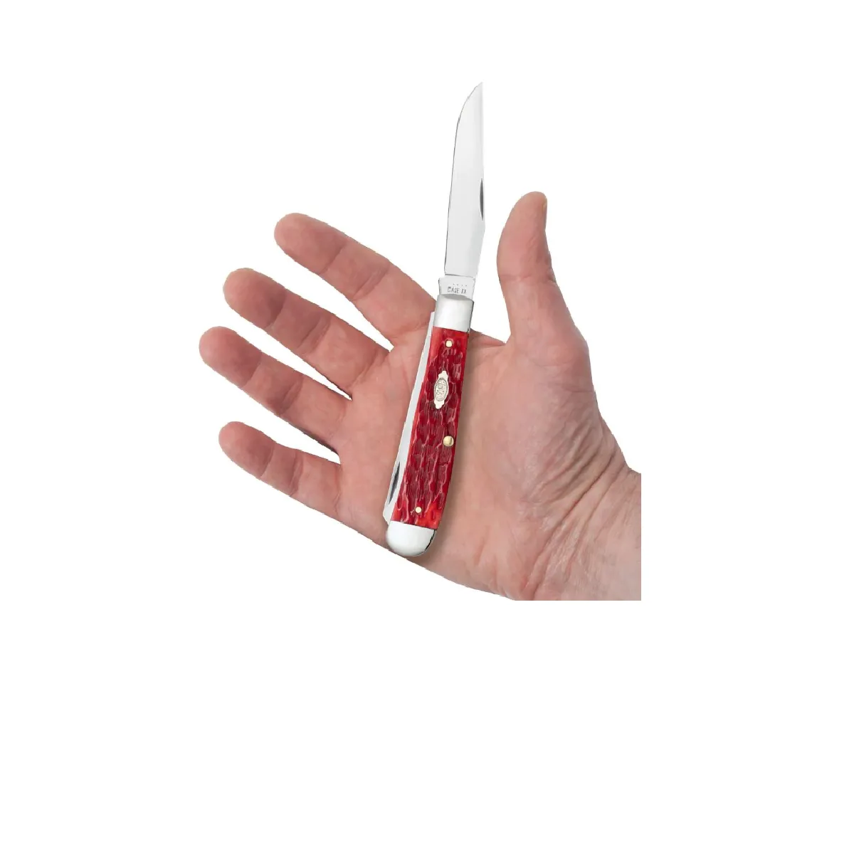 CASE KNIVES DARK RED BONE CHROME VANADIUM TRAPPER WITH POCKET CLIP