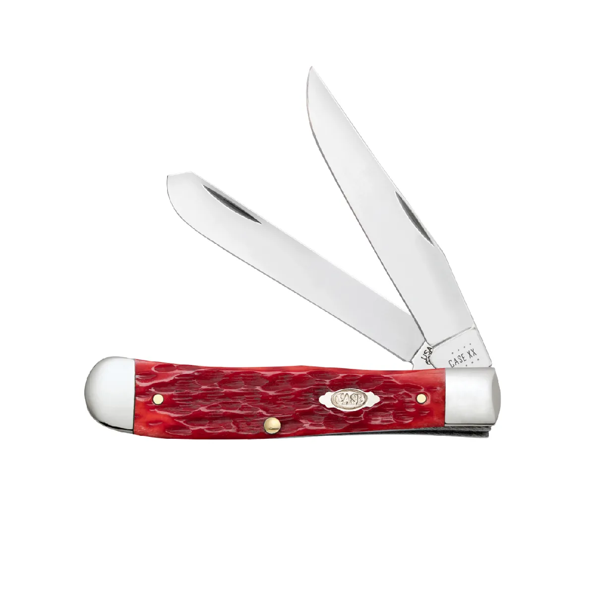 CASE KNIVES DARK RED BONE CHROME VANADIUM TRAPPER WITH POCKET CLIP