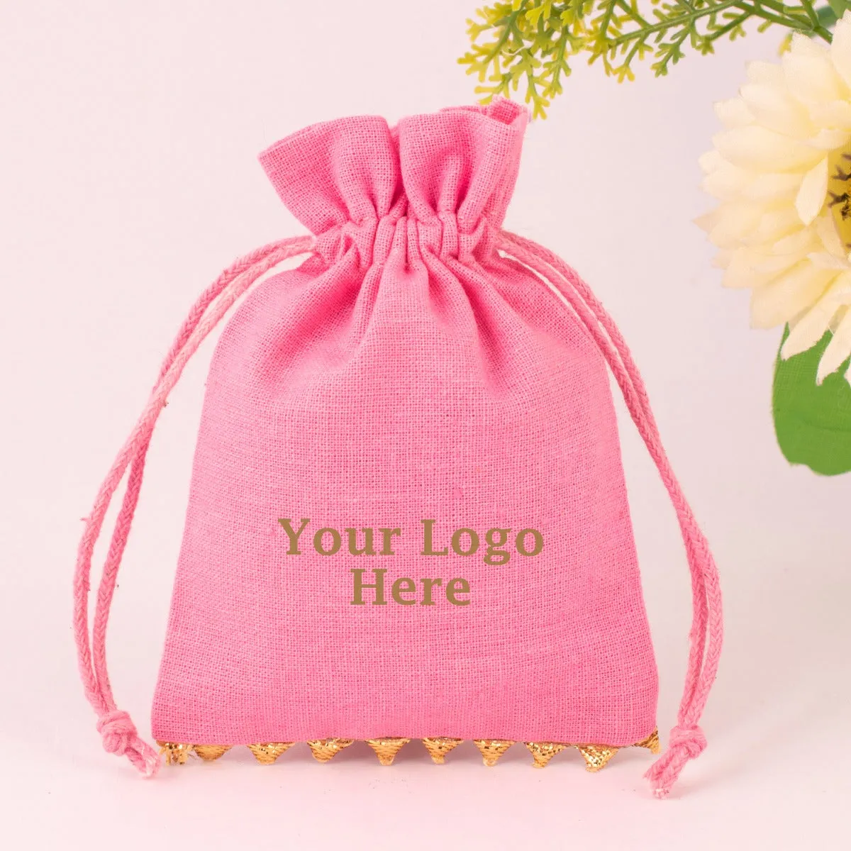 Custom Cotton Drawstring Pouch Personalized Logo Printed Gift Packaging Cosmetic Bags Jewelry Packaging Pouch Bag