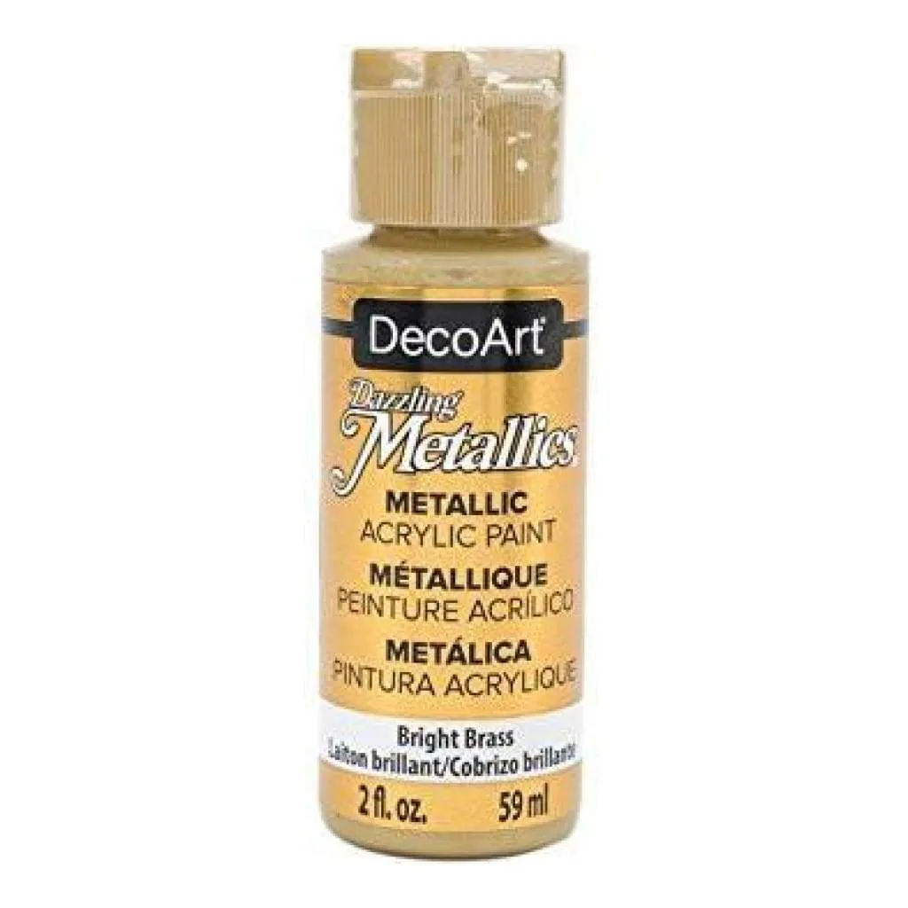 Deco Art Dazzling Metallics Acrylic Paint 2oz - Bright Brass