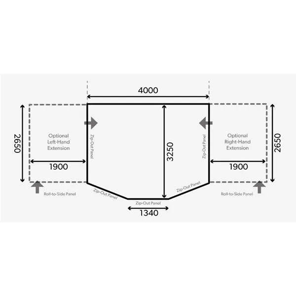 Dometic Ace AIR Pro 400 S Awning - 2024 Model With Free Carpet, Roof Liner and Mesh Door Set