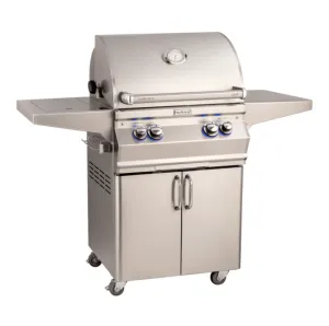 Fire Magic Aurora A430s 24-Inch Natural Gas Freestanding Grill w/ Flush Mounted Single Side Burner, 1 Sear Burner, Backburner, Rotisserie Kit and Analog Thermometer - A430S-8LAN-62