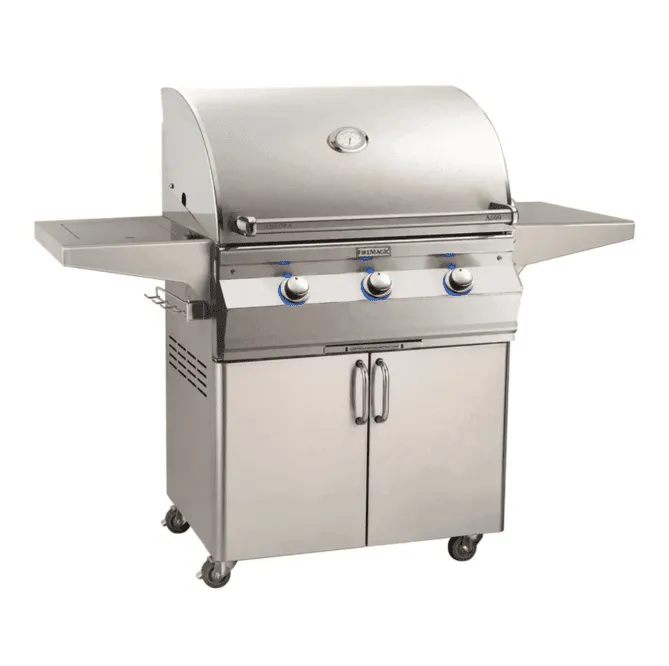 Fire Magic Aurora A660s 30-Inch Natural Gas Freestanding Grill w/ Flush Mounted Single Side Burner, 1 Sear Burner and Analog Thermometer - A660S-7LAN-62