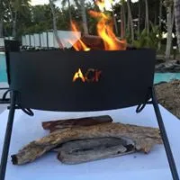 Fire Pit Folding with Drop in Grill, Hot Plate & Hook