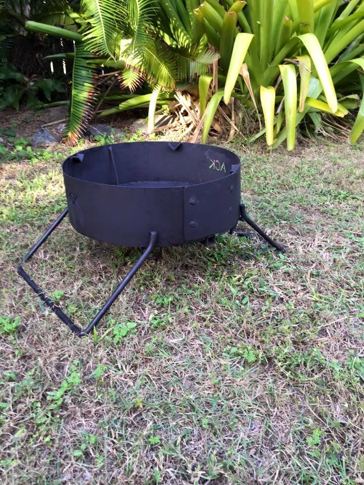 Fire Pit Folding with Drop in Grill, Hot Plate & Hook