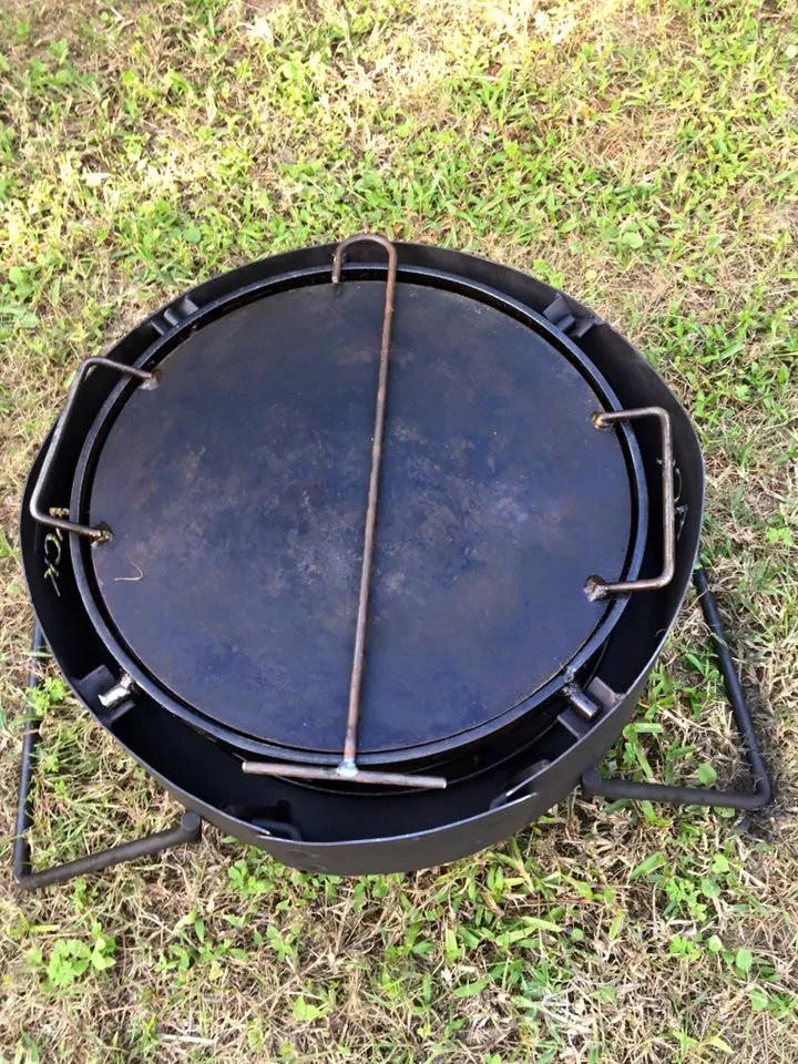 Fire Pit Folding with Drop in Grill, Hot Plate & Hook