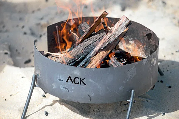 Fire Pit Folding with Drop in Grill, Hot Plate & Hook