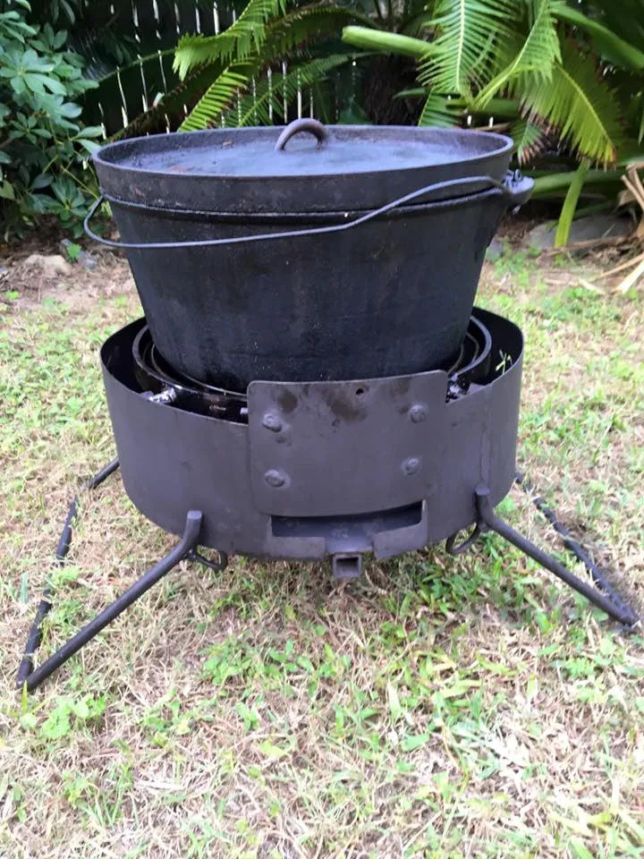 Fire Pit Folding with Drop in Grill, Hot Plate & Hook