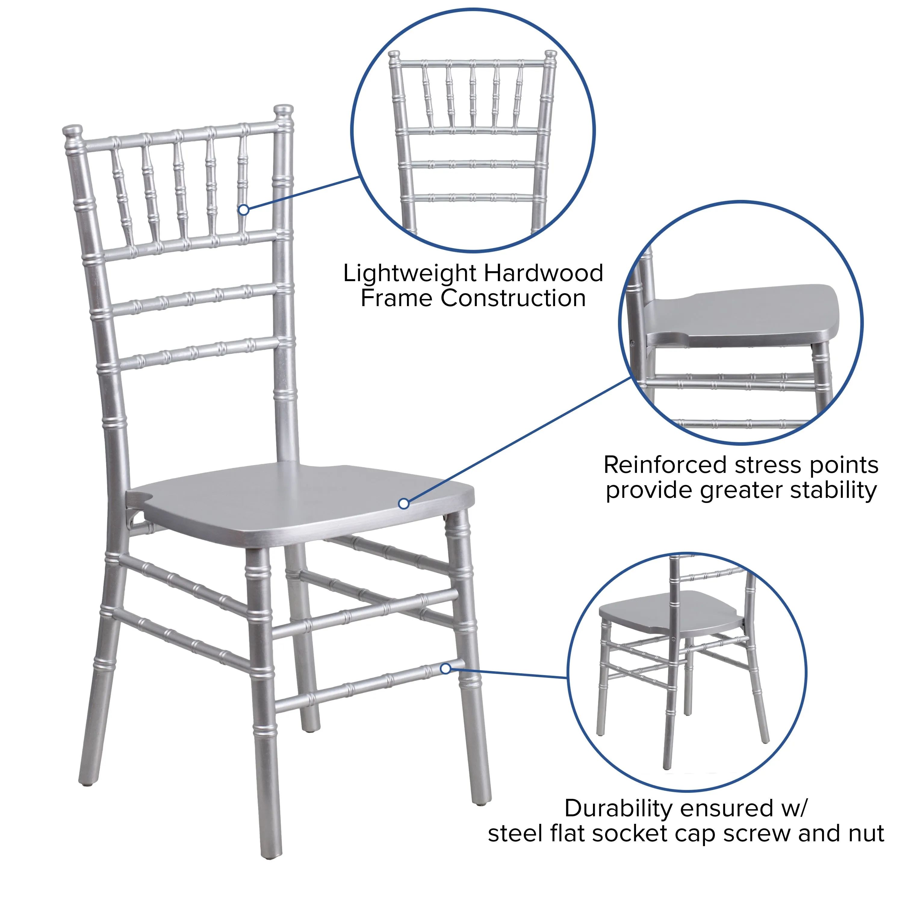 HERCULES Series Wood Chiavari Chair with Free Cushion