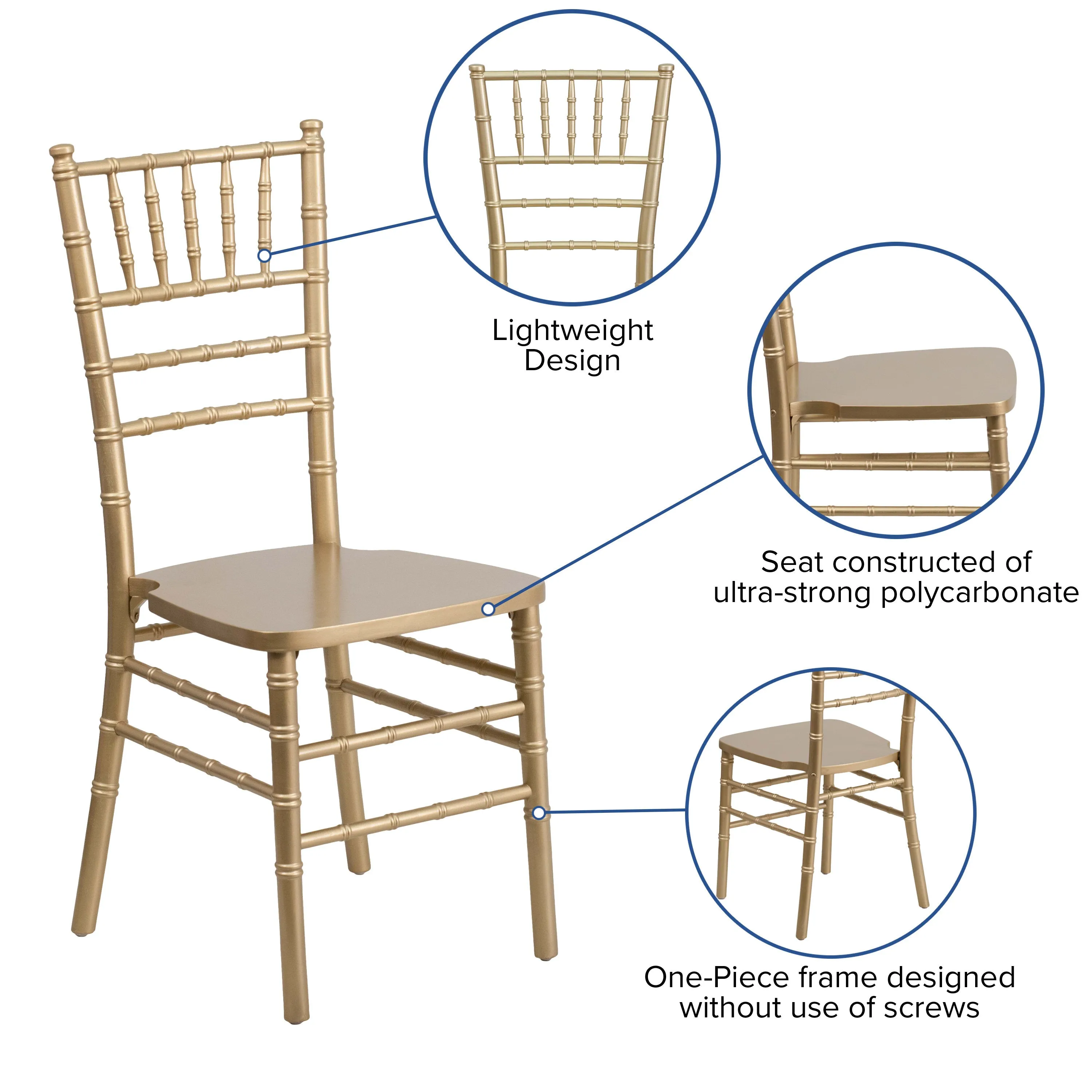 HERCULES Series Wood Chiavari Chair with Free Cushion