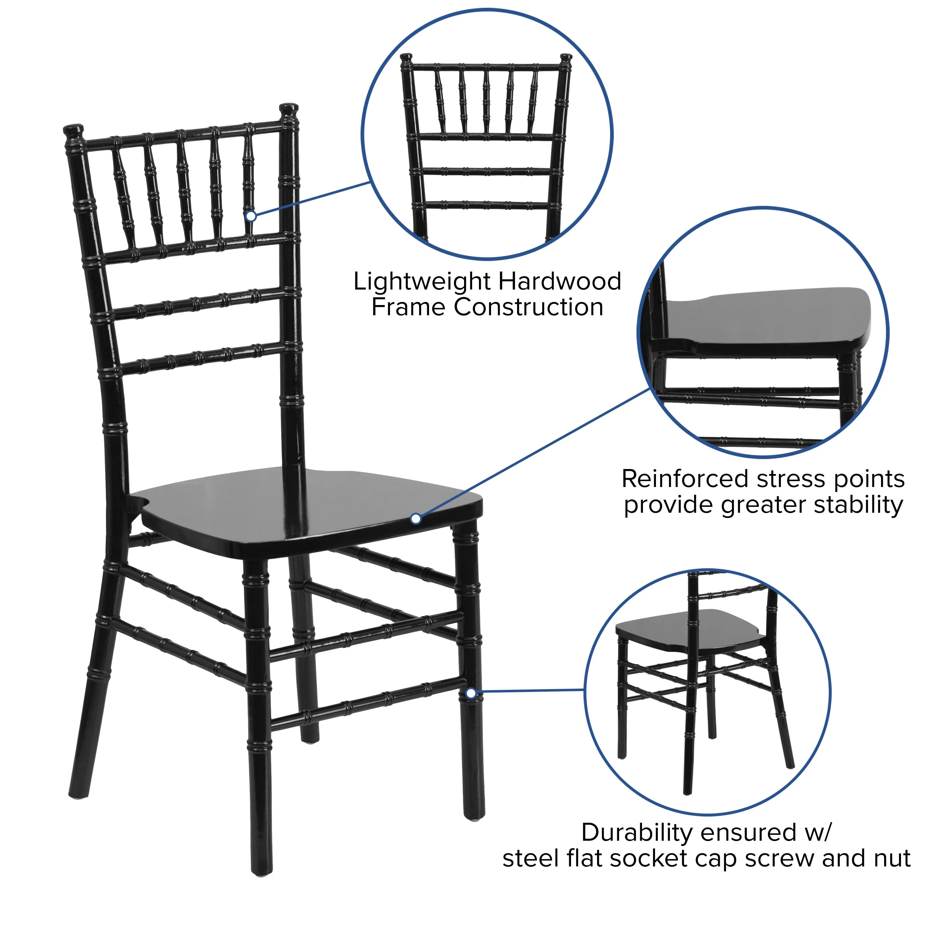 HERCULES Series Wood Chiavari Chair with Free Cushion