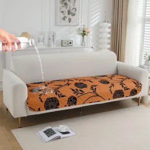 HOKIPO Water Repellent Sofa Seat Mat for 1/2/3 Seater - Copper Brown Floral