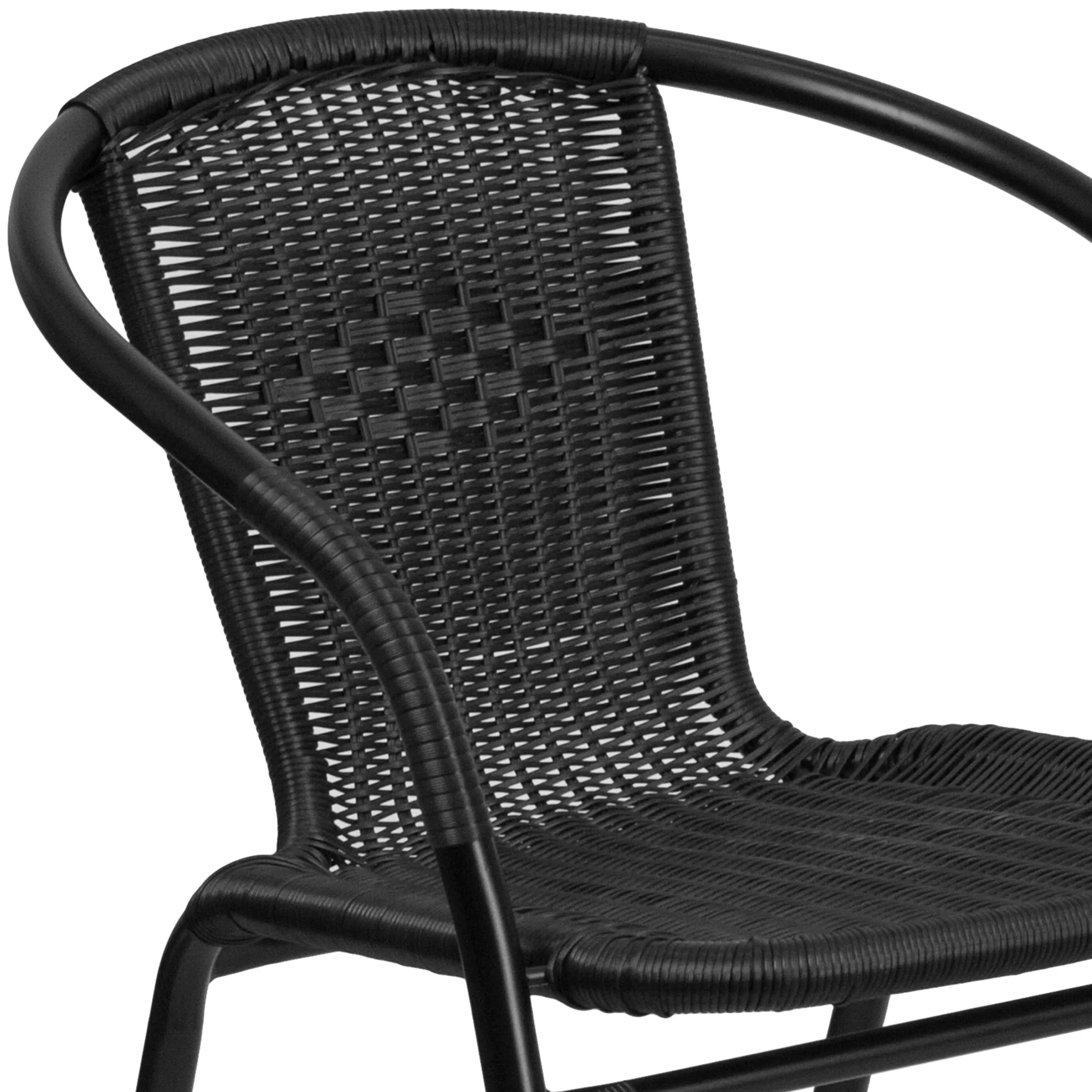 Lila Rattan Indoor-Outdoor Restaurant Stack Chair