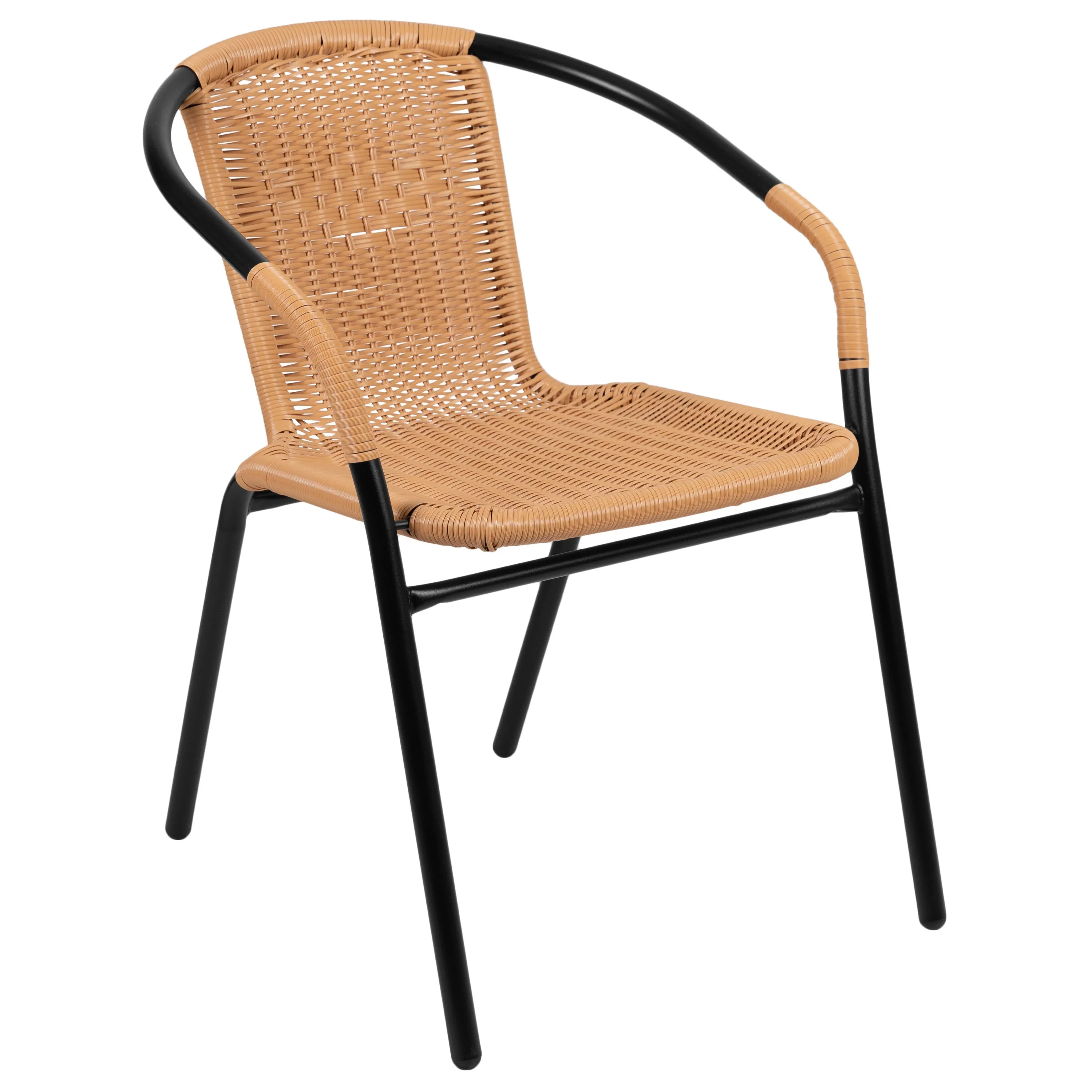 Lila Rattan Indoor-Outdoor Restaurant Stack Chair