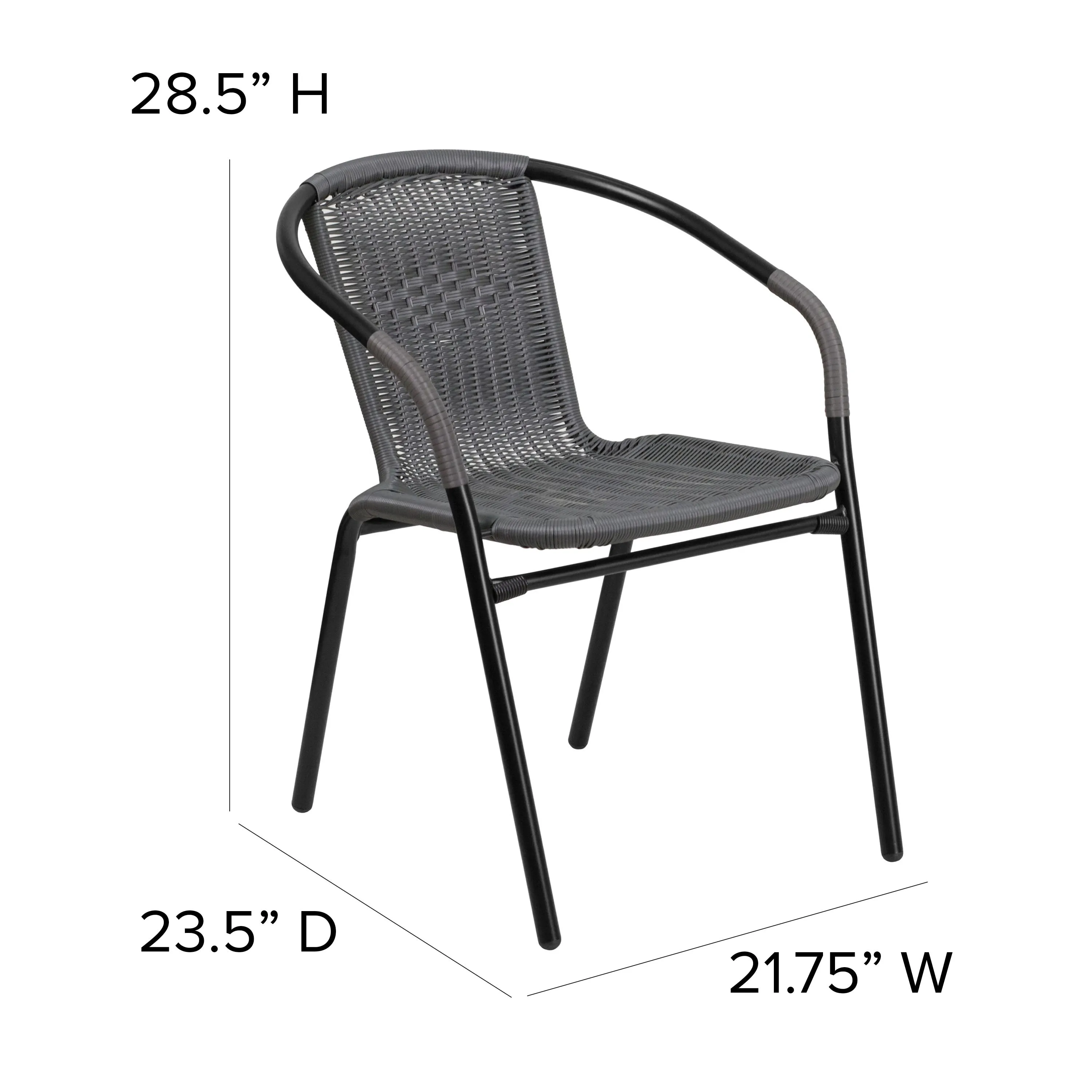 Lila Rattan Indoor-Outdoor Restaurant Stack Chair