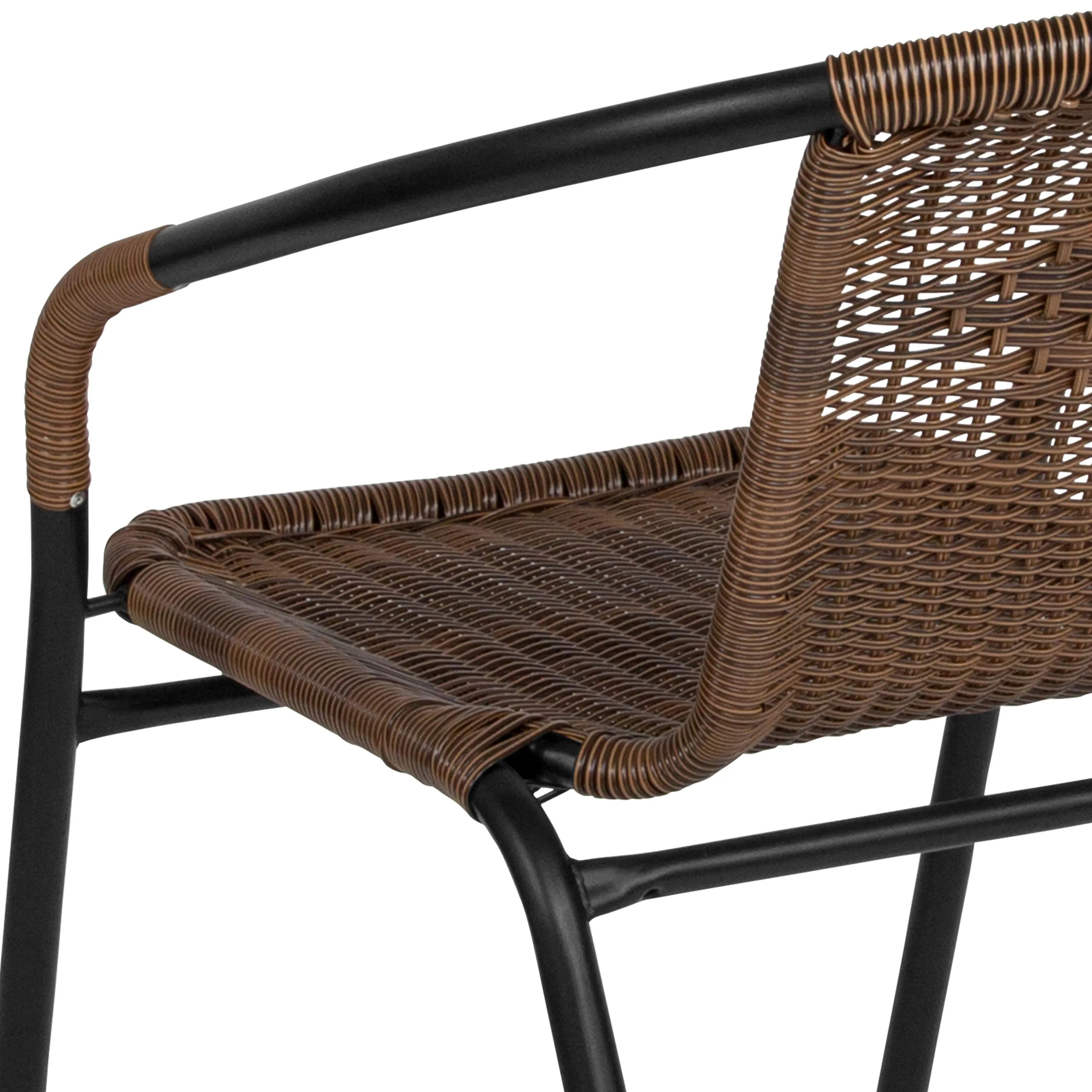 Lila Rattan Indoor-Outdoor Restaurant Stack Chair