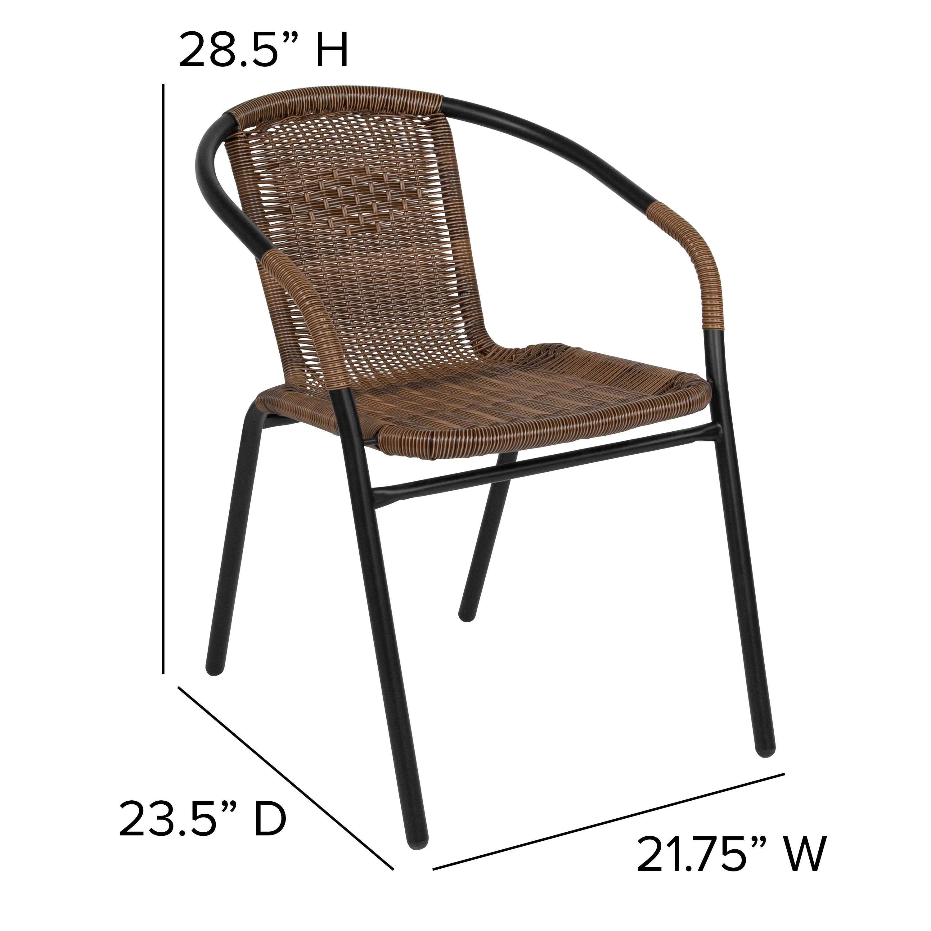 Lila Rattan Indoor-Outdoor Restaurant Stack Chair