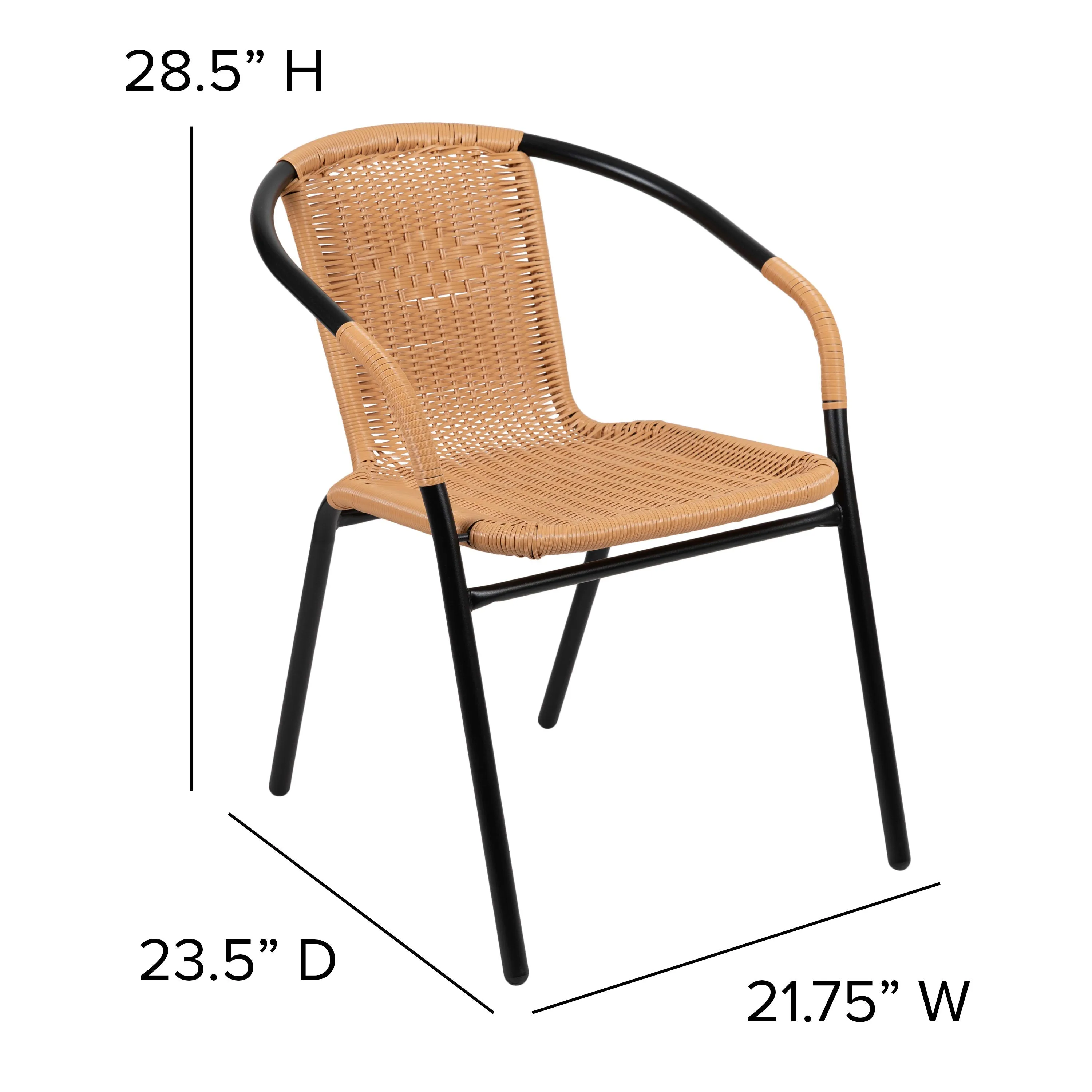 Lila Rattan Indoor-Outdoor Restaurant Stack Chair