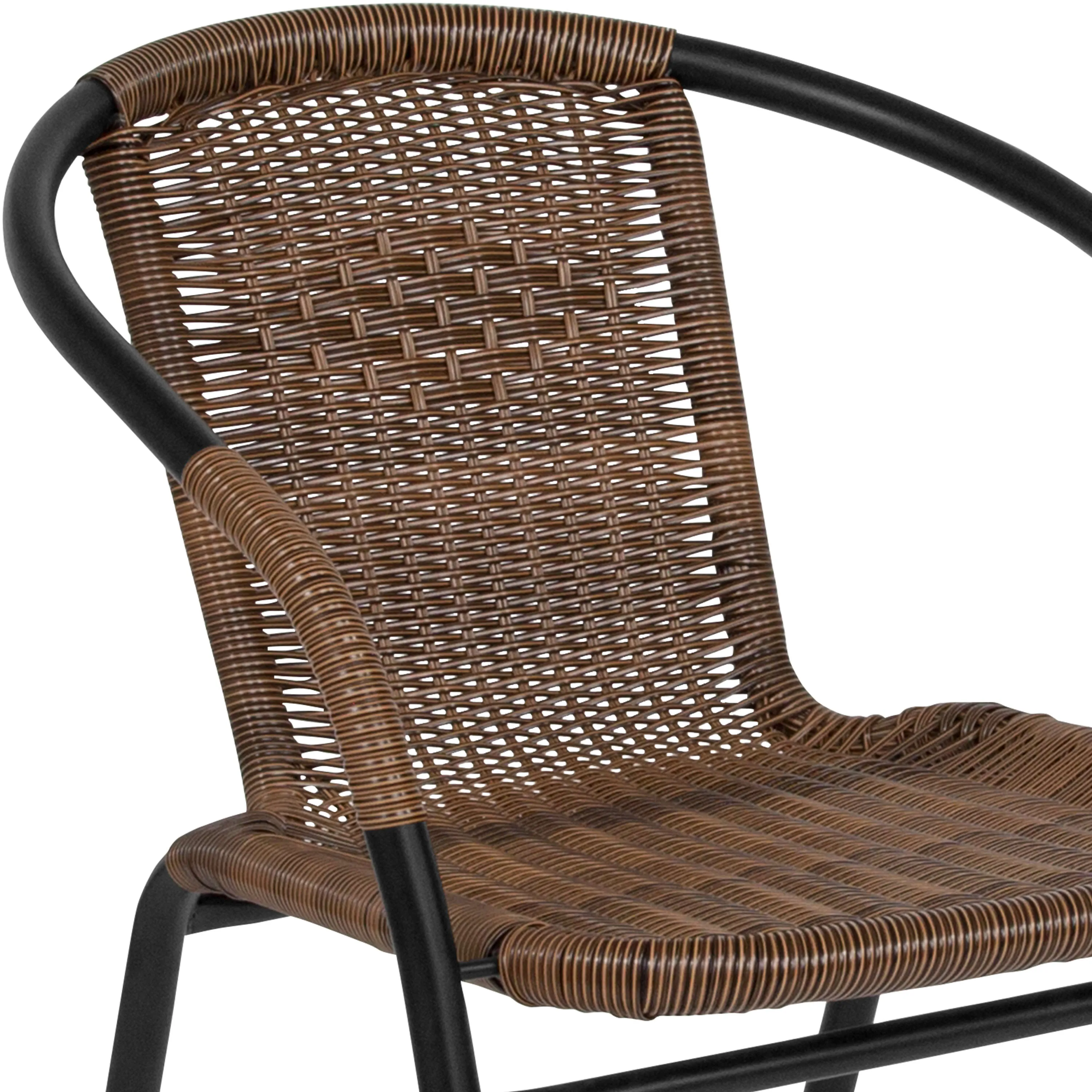 Lila Rattan Indoor-Outdoor Restaurant Stack Chair