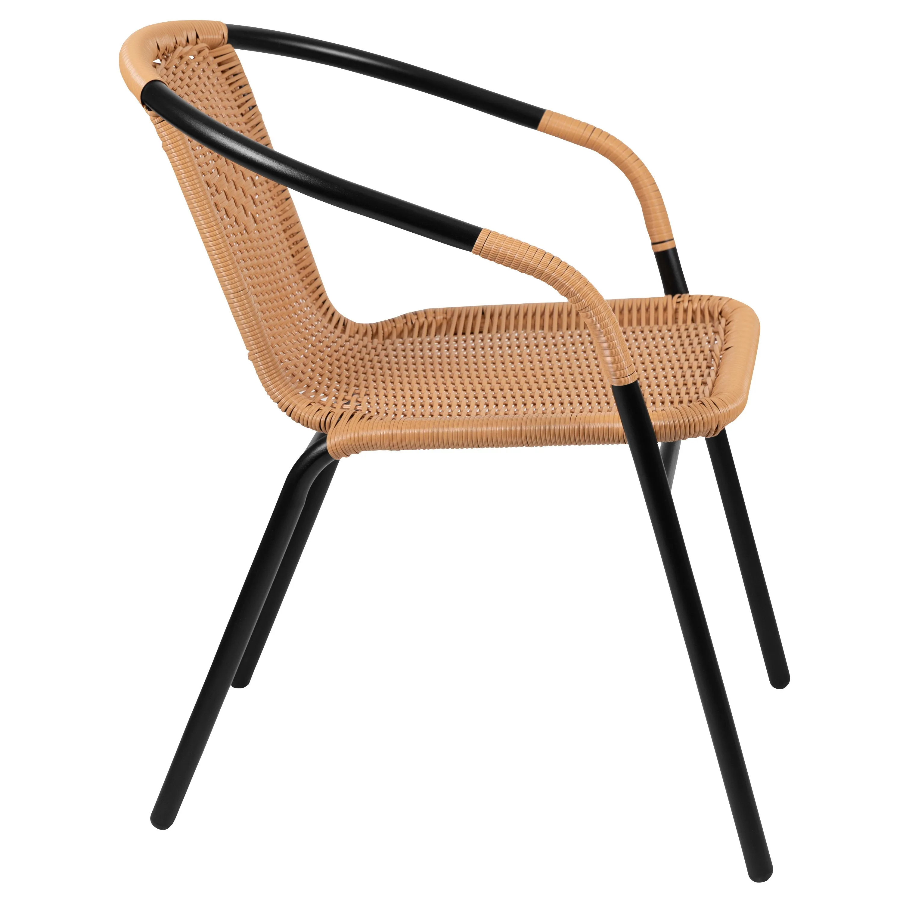 Lila Rattan Indoor-Outdoor Restaurant Stack Chair