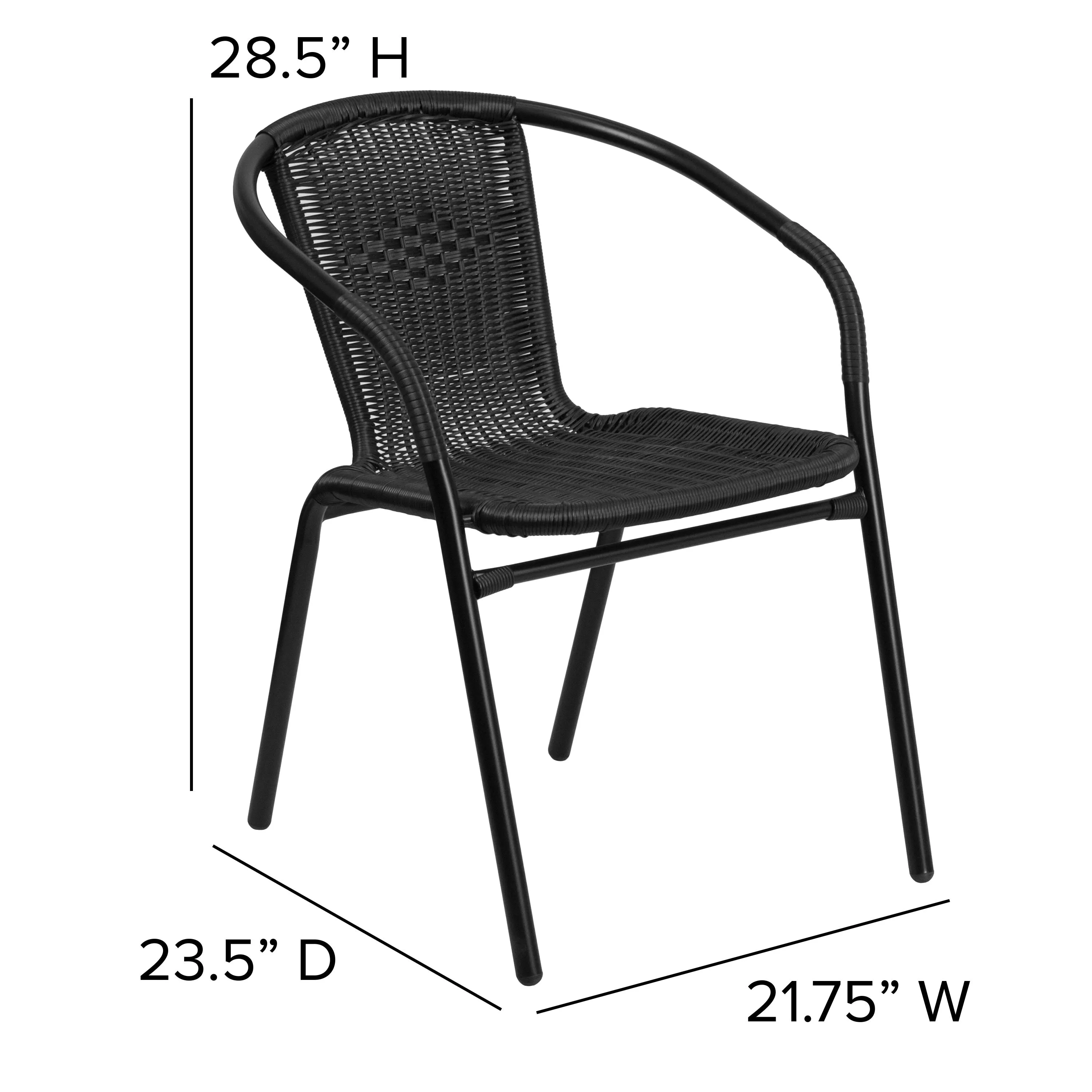 Lila Rattan Indoor-Outdoor Restaurant Stack Chair