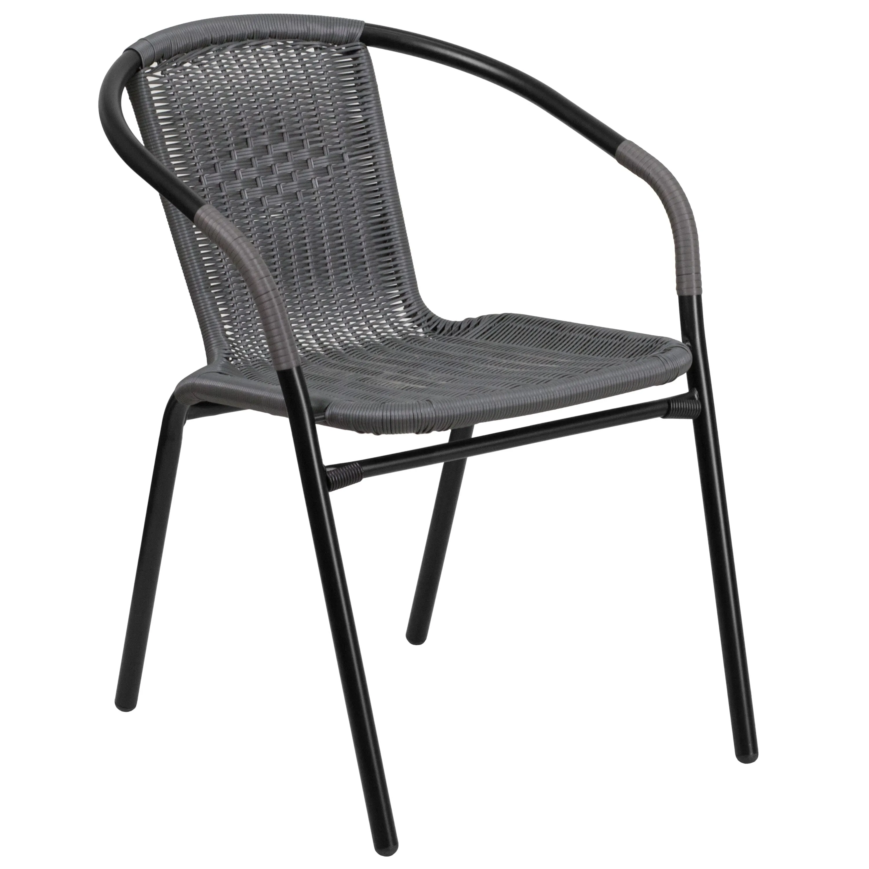 Lila Rattan Indoor-Outdoor Restaurant Stack Chair