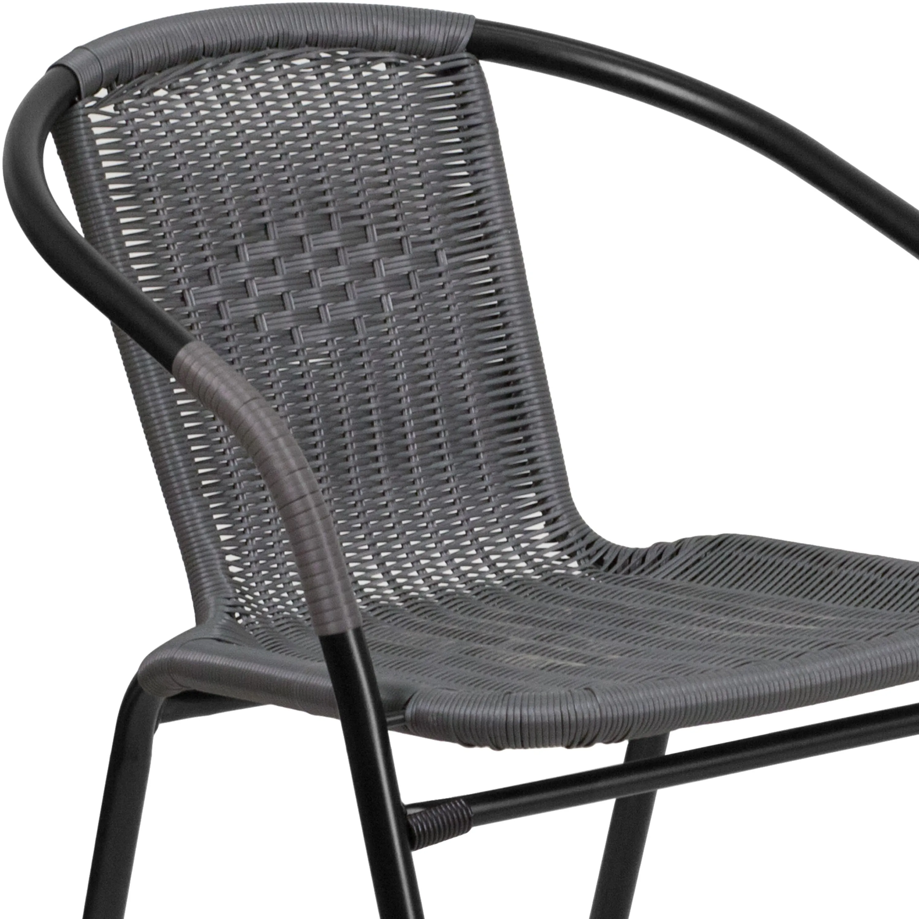 Lila Rattan Indoor-Outdoor Restaurant Stack Chair