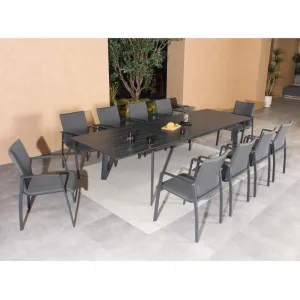 Marquee Rapa 11PC  Outdoor Dining Table Set-Dark Grey