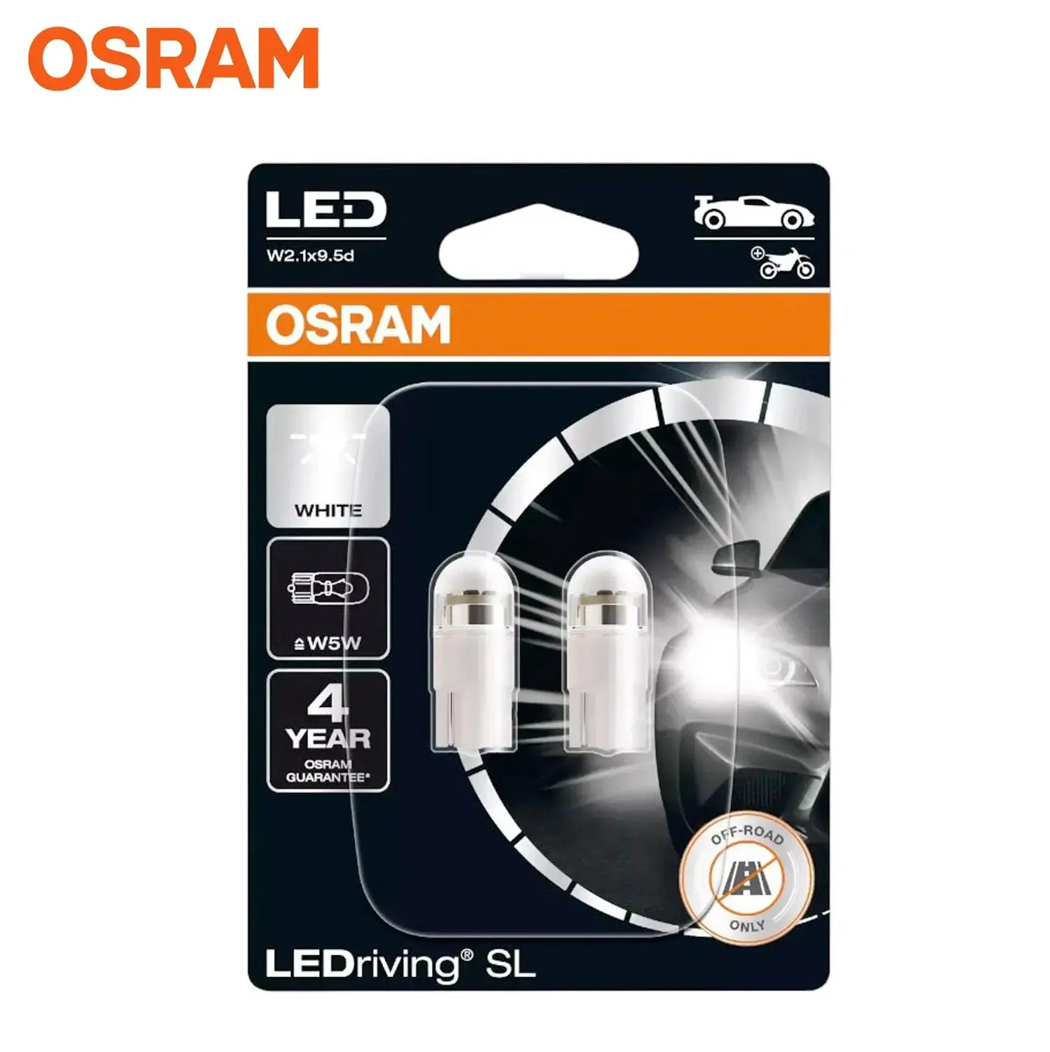 Osram W5W SL LED Push-in Bulbs (White)