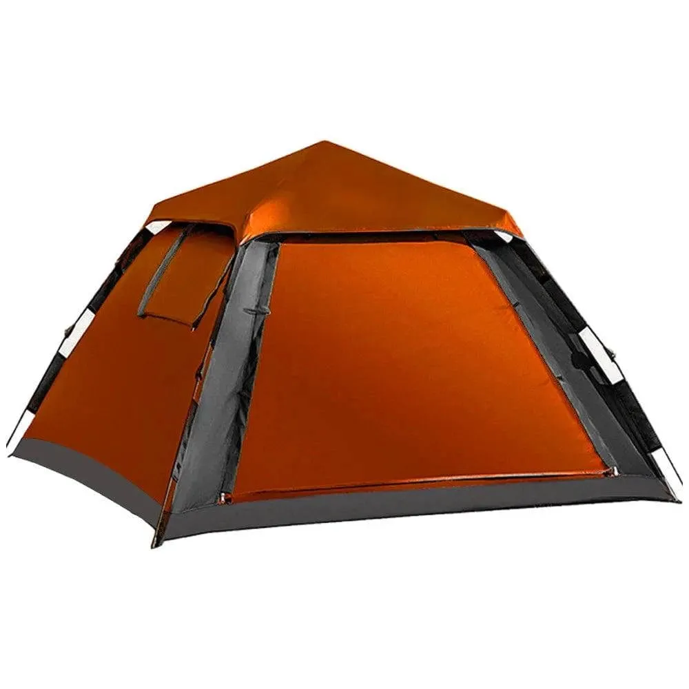 Outdoor Automatic Quick Open Tent 190T Waterproof Square Top Camping Tent with Mesh Windows 3-4 Person Instant Setup Tent