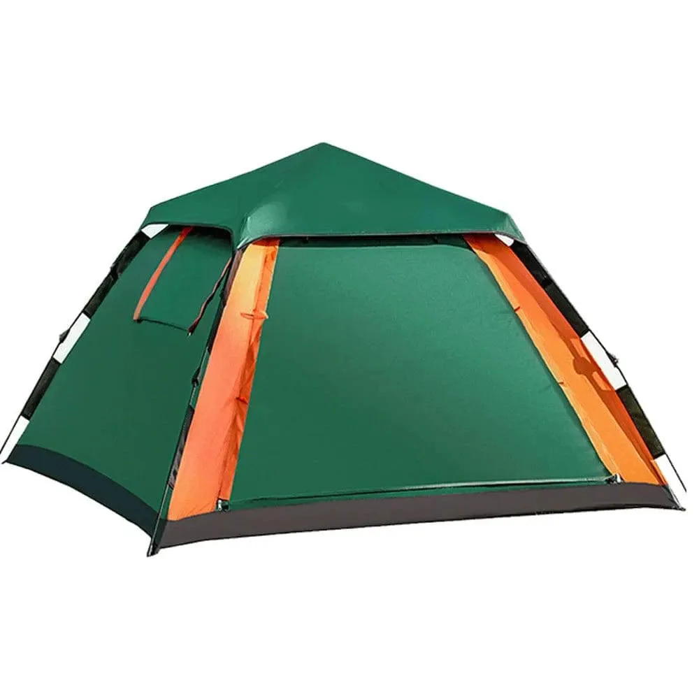 Outdoor Automatic Quick Open Tent 190T Waterproof Square Top Camping Tent with Mesh Windows 3-4 Person Instant Setup Tent