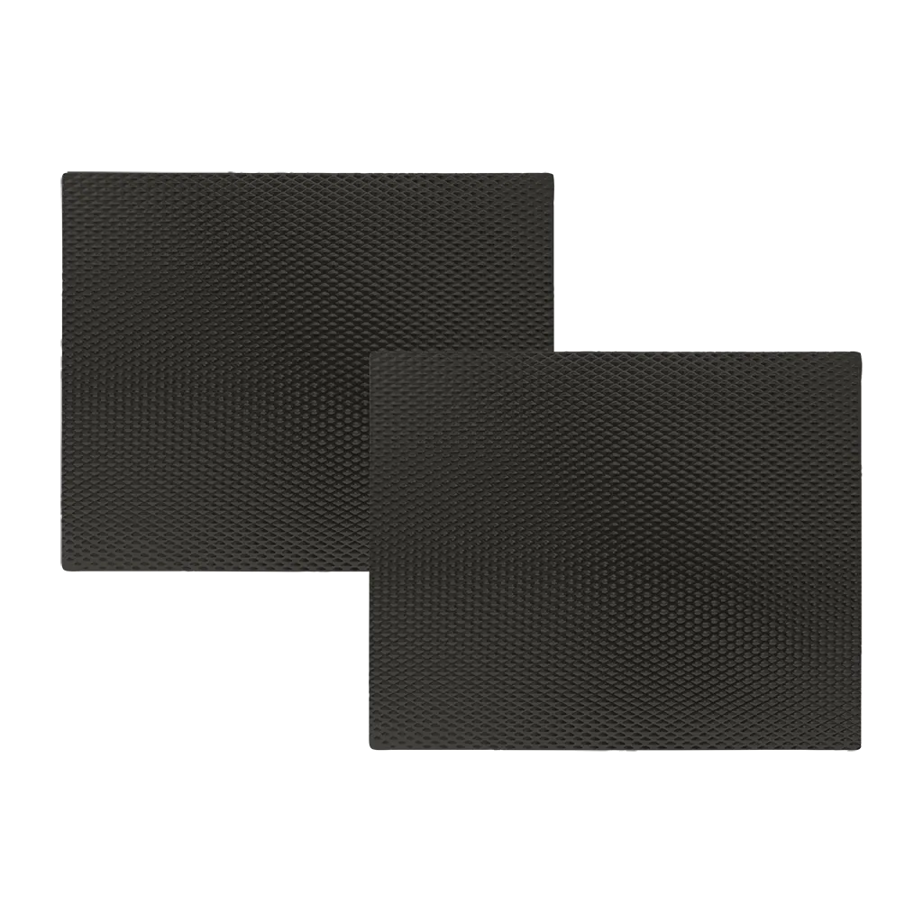 SM1417BLX25138 6 Piece Set: 2-Pack 14 x 17-Inch Black Matte Counter Mat and 4-Pack Seaside Retreat Burner Covers