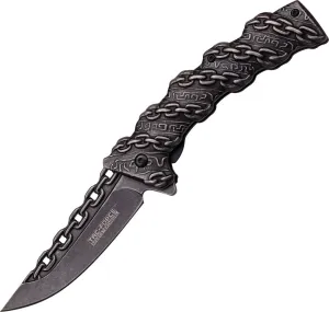 TAC Force Chain Linerlock Black 4 3/4 closed